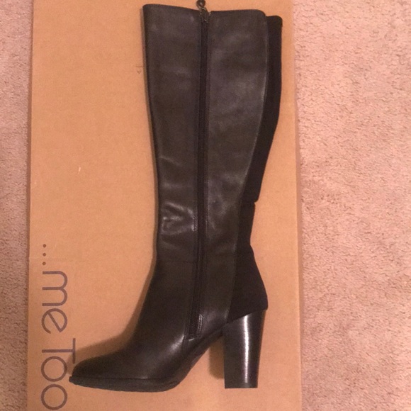 Me Too, Black Leather Knee High Boot - Picture 2 of 5